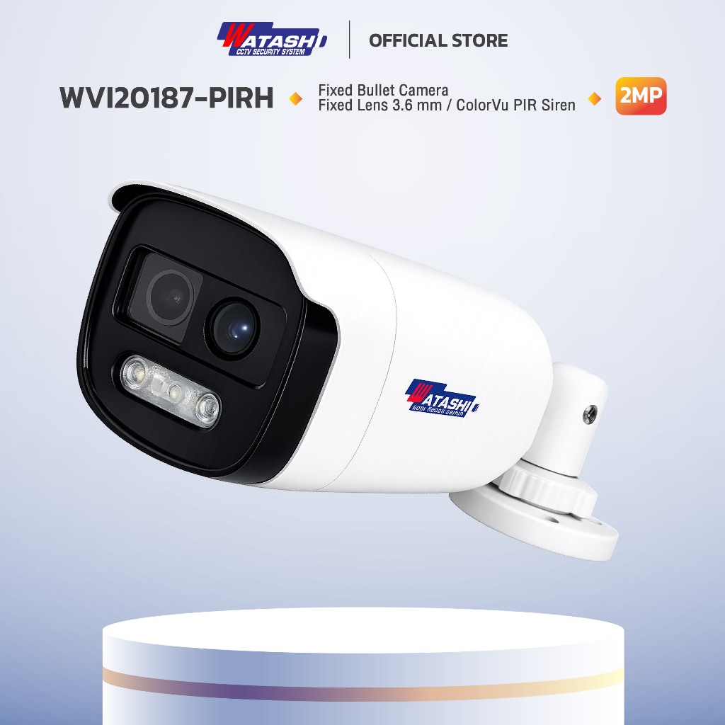 Watashi กล้องวงจรปิด รุ่น Wvi20187-PIRH คมชัด 2 ล้าน อินฟาเรต 20เมตร ใช้งาน 4ระบบ