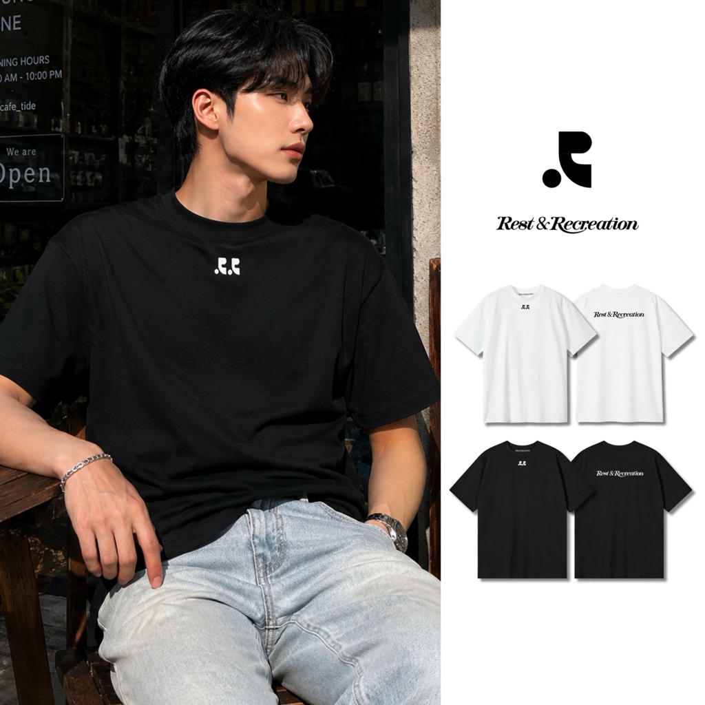 พร้อมส่ง / เสื้อยืด REST&RECREATION - RR Logo Oversize ส่งสินค้าทุกวัน ส่งไว ❤️💯❤️ รับประกันความพอใจ