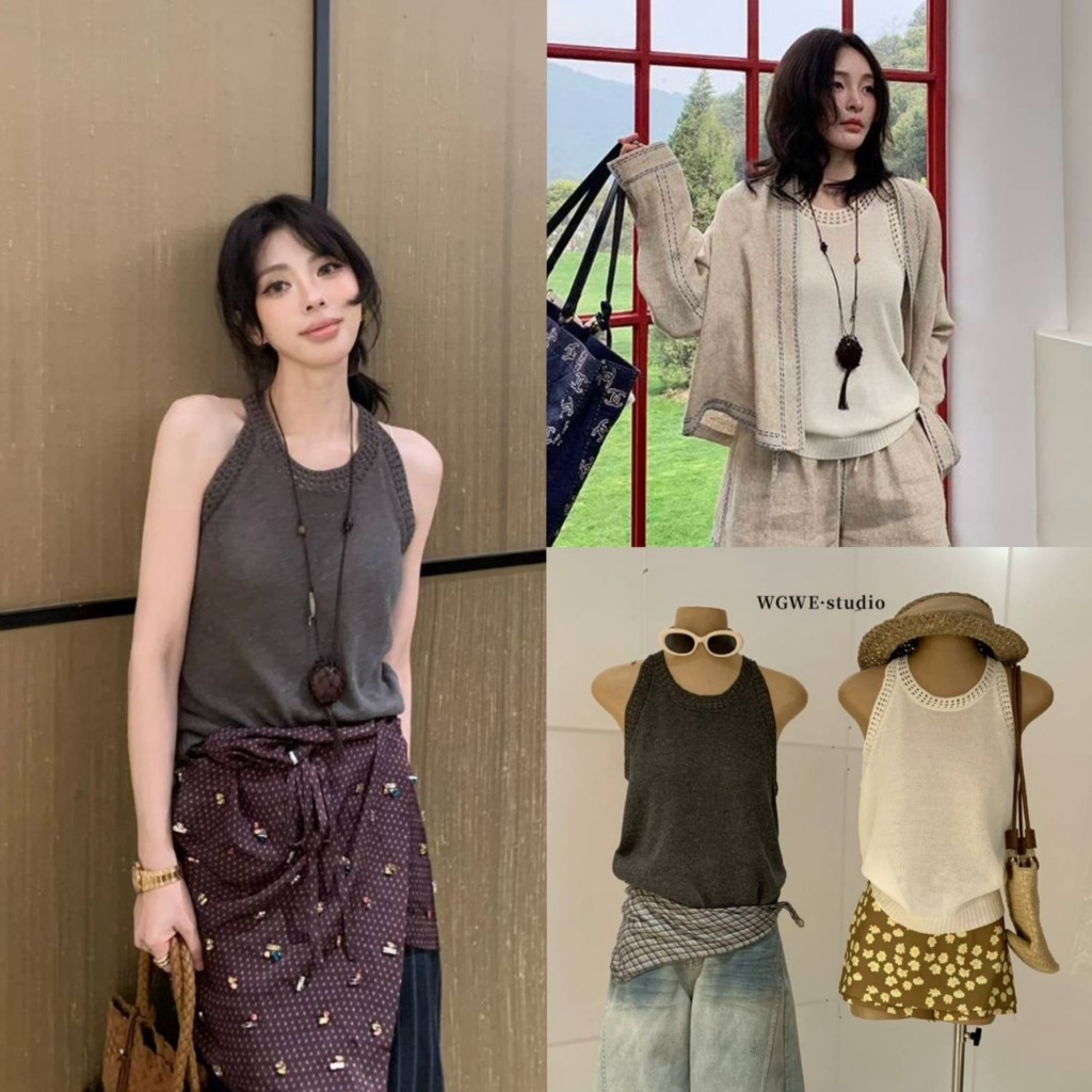 Cozy Knit เสื้อกล้ามแขนกุดผ้าไหมพรม - 10001 TAG WG.WE 🇰🇷