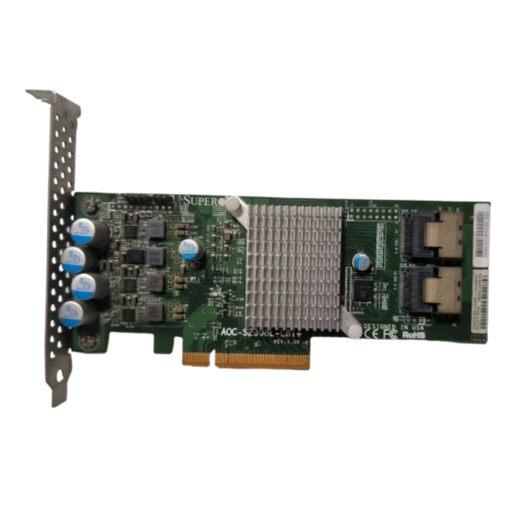 Supermicro RAID Controller / HBA Card AOC-S2308L-L8i+ มือสอง PCIe 3.0x8 6Gb/s RAID 0, 1, 1E, 10 Hot-
