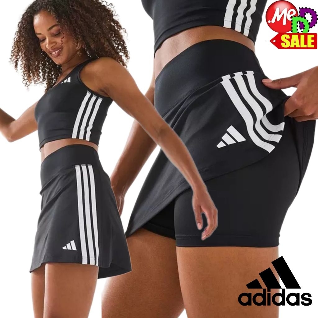 Adidas - ใหม่ กระโปรง+ซับในรัดรูปขาสั้น ใส่เทรนนิ่ง Train Essentials 3-Stripes Workout Skort JP1157 KC2976 KC2977 JY2161