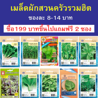 เมล็ดผักสวนครัว ซองละ 8-14 บาท ซื้อ 199 บาทขึ้นไปแถมฟรี 2 ซอง