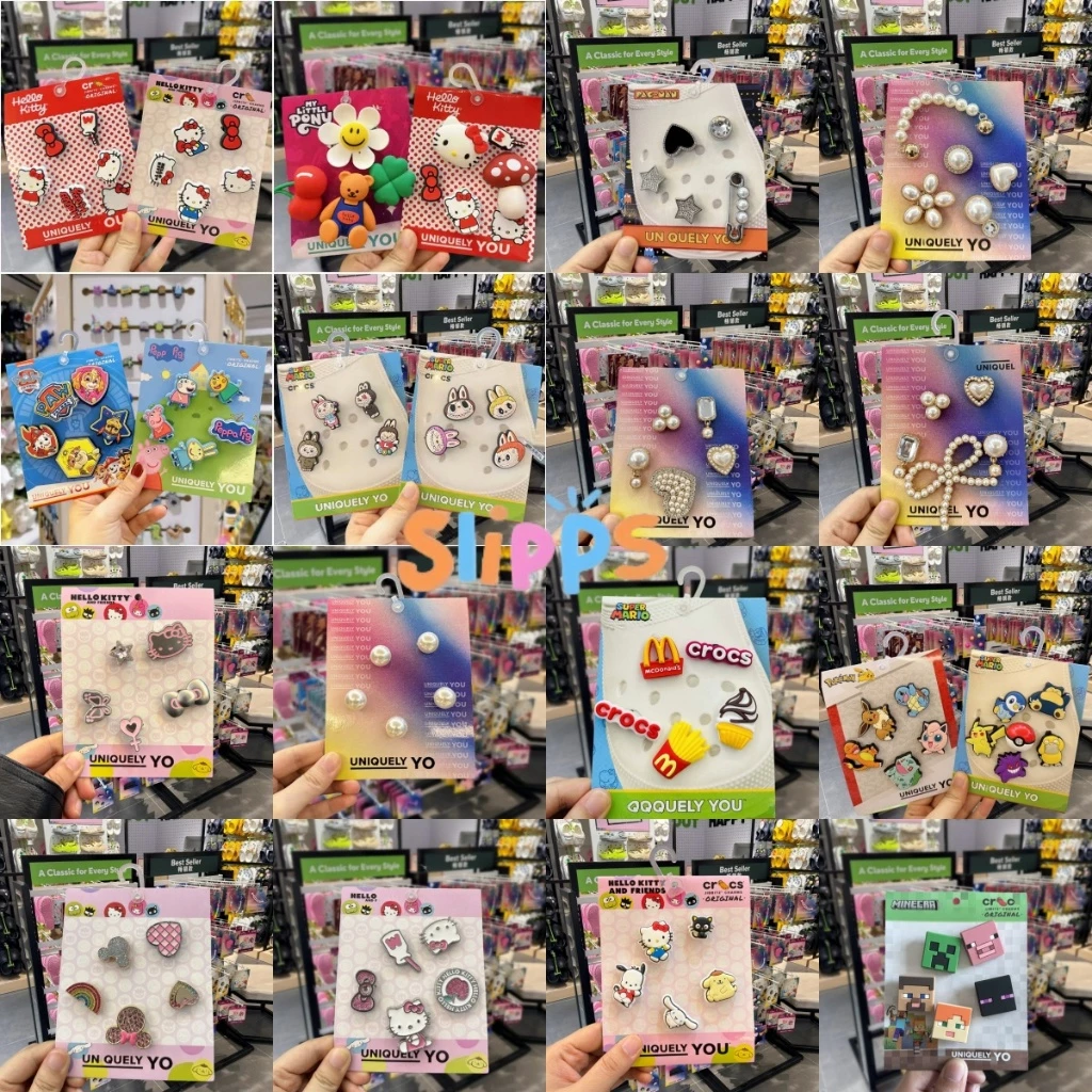 <ส่งจากกรุงเทพฯ> Original Jibbitz Crocs ตั้งค่าอุปกรณ์เสริมคู่การ์ตูน 100% ของ Crocs ที่เหมาะสำหรับ Crocs DIY จิบ บิท