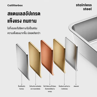ห้องน้ําแมวใหญ่ กระบะทรายแมวสแตนเลส ถาดทรายแมว กระบะทรายแมว cat litter box ห้องน้ำแมว ส้วมแมวใหญ่ ทำความสะอาดง่าย