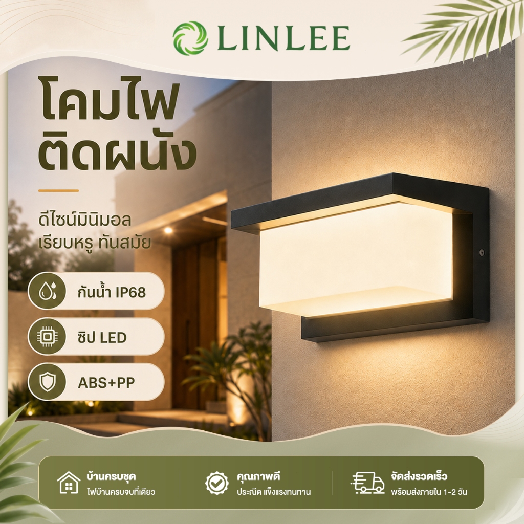 โคมไฟติดผนัง ไฟติดผนัง ไฟผนัง LED 18W กลางแจ้ง ทรงกระบอก สไตล์โมเดิร์น สำหรับรั้วบ้าน ภายนอก แสงสวย