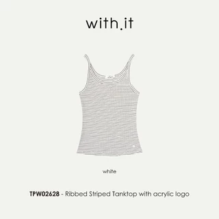 Ribbed Striped Tanktop with acrylic logo เสื้อกล้ามลายทางผ้าริบ - TPW02628