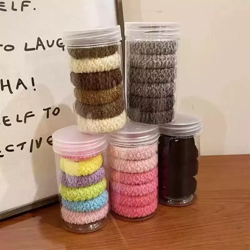 (พร้อมส่ง ส่งไวในไทย) ยางรัดผม เส้นใหญ่ ยืดหยุ่น 1 กล่อง 6 เส้น เลือกสีได้