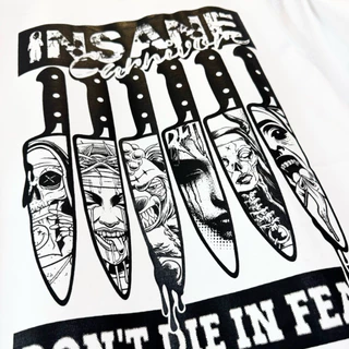 𝗖𝗔𝗥𝗡𝗜𝗩𝗢𝗥𝗘 เสื้อยืด ลาย “ INSANE “ แขนสั้น แนวสตรีท Oversize เสื้อยืดชาย หญิง