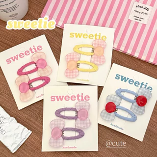 Cute 533 กิ๊บติดผม กิ๊บหนีบผมโบว์ซัมเมอร์สุดคิ้วท์ 2 ชิ้น/แพ็ค