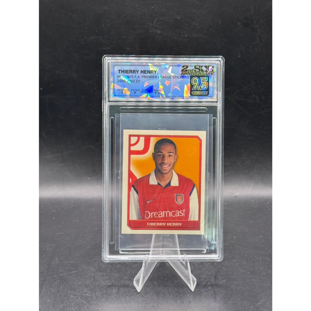 **Thierry Henry - 2000 Merlin’s F.A. Premier League - #23 (Sticker) - SQC 9.5 Gem Mint**