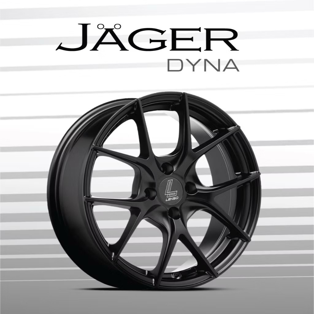 ล้อ Lenso ลาย jager dyna ขอบ16 กว้าง7 ET+35 4รู100 สีMk ดำด้าน ราคาต่อวง ล้อใหม่มือ1