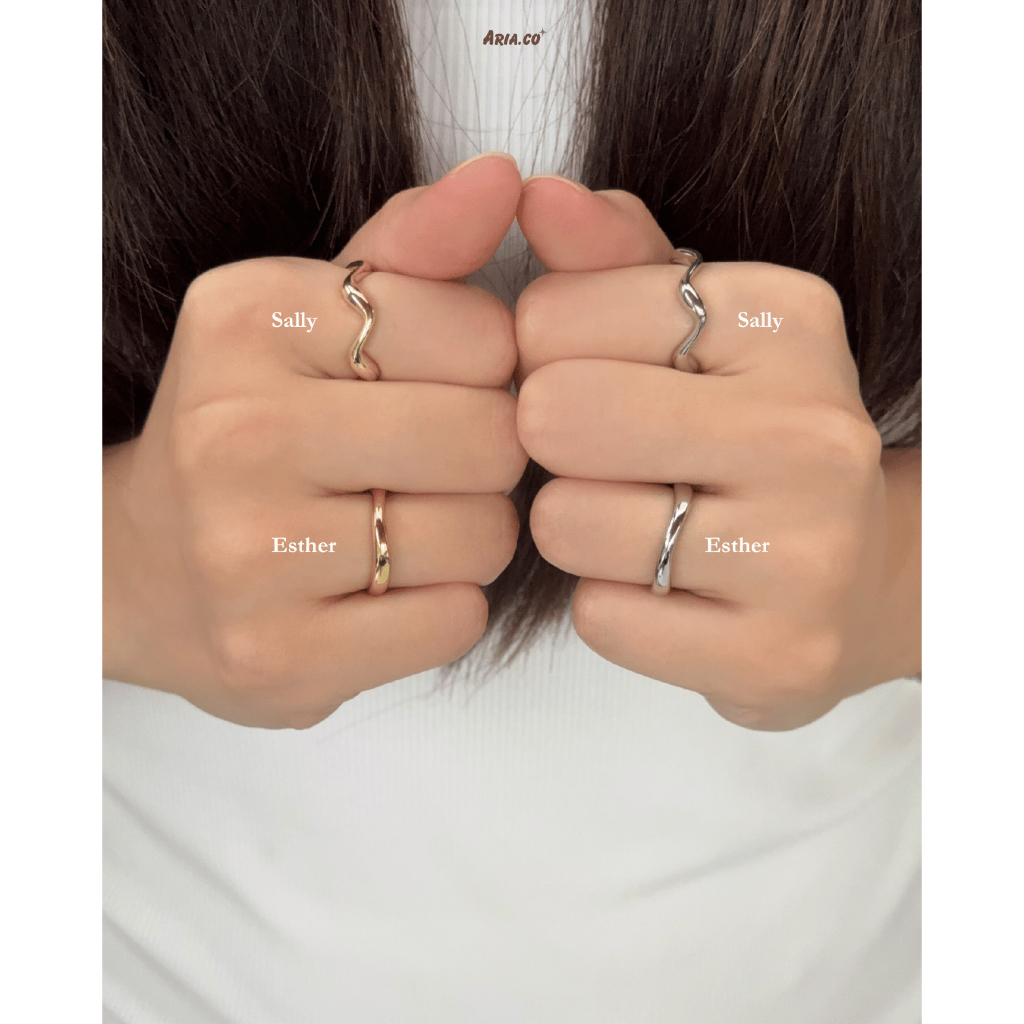 Sally Ring (Silver/Gold) ปรับขนาดได้-Aria.co