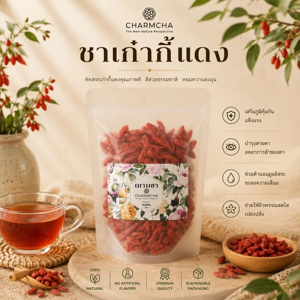 เก๋ากี้แดง หรือโกจิเบอร์รี่ (Goji Berry) อุดมไปด้วยวิตามิน และแร่ธาตุมากมายช่วย บำรุงสายตา
