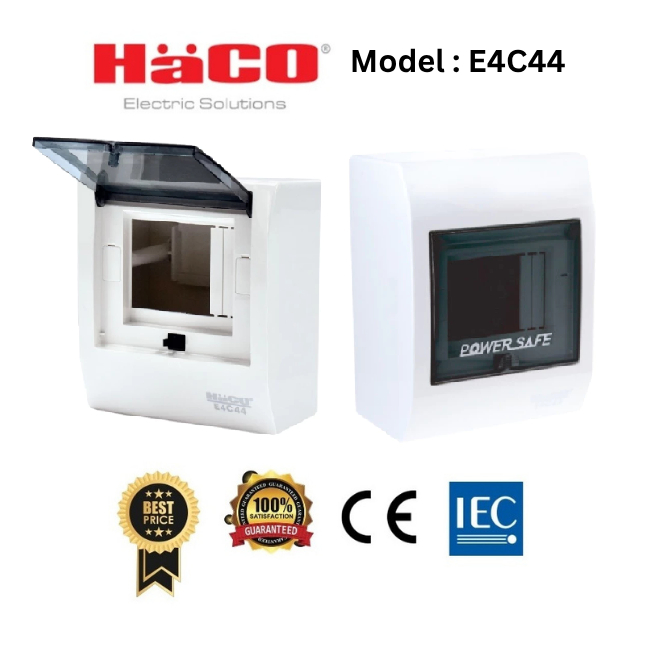ตู้คอนซูมเมอร์ HACO รุ่น E4C44 ขนาด 2-4 ช่อง ฮาโก้ เซอร์กิตเบรกเกอร์
