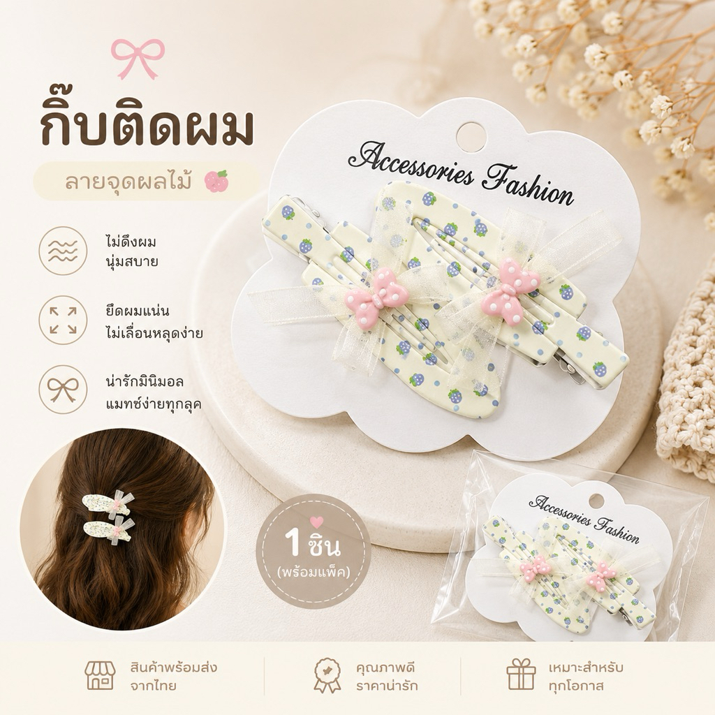 กิ๊บติดผมคิวท์พาสเทล