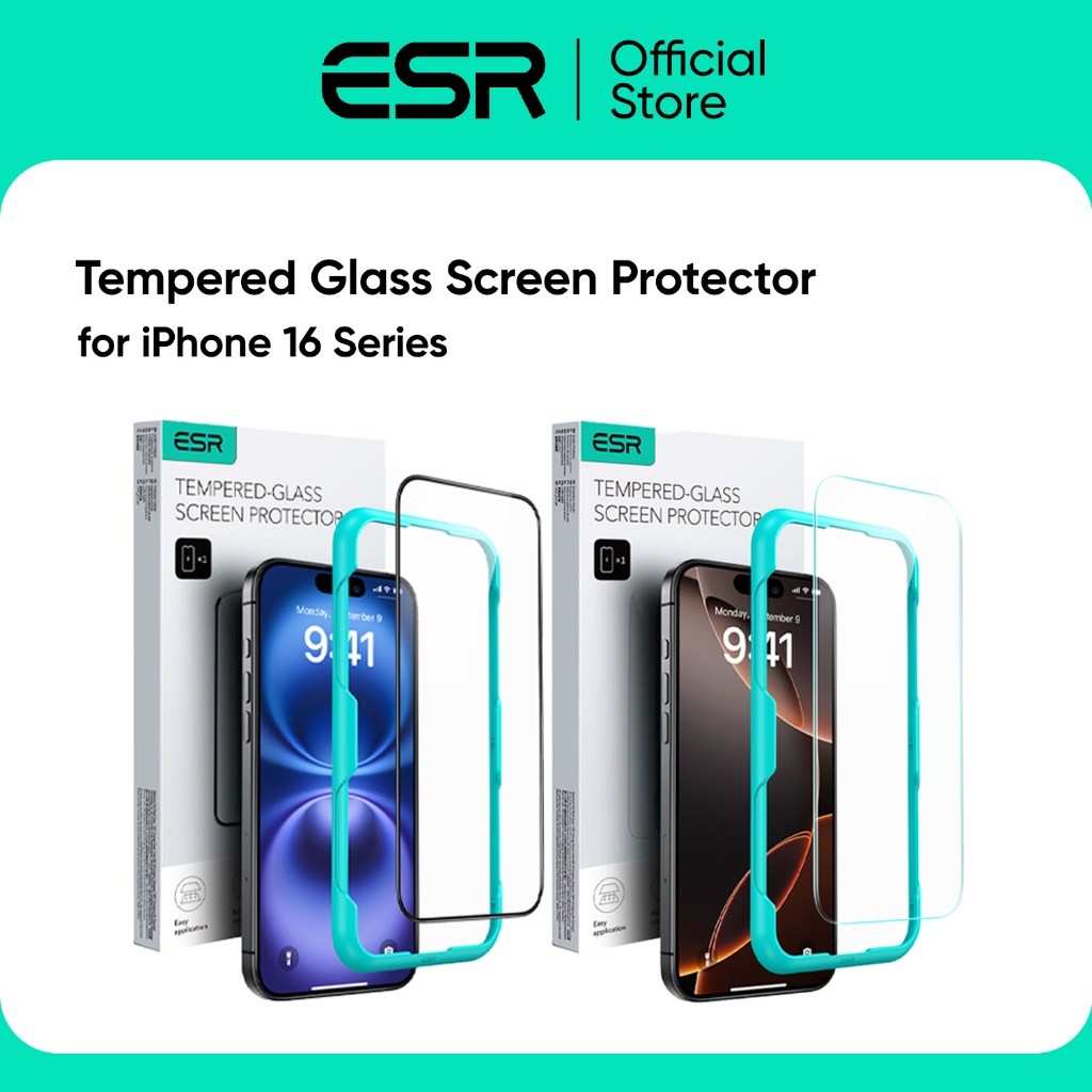 ESR ฟิล์มกระจกสำหรับ iPhone 16 / 16 Plus / 16 Pro / 16 Pro Max รุ่น Tempered Glass Screen Protector