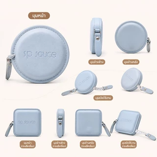 ตลับเมตรหุ้มหนัง PU อัตโนมัติ ยาว1.5เมตร มี2รูปทรงกลม/สี่เหลี่ยม 2สีครีม/ฟ้า กดปุ่มม้วนกลับเอง วัดรอบตัว ผ้าเย็บผ้า