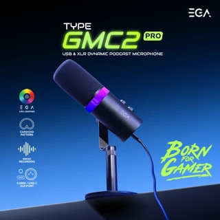 EGA TYPE GMC2 Pro ไมโครโฟน ลดเสียงรบกวน Streaming Dynamic Microphone USB Type-C/3.5 mm TRS/ XLR [รับประกัน 2 ปี]