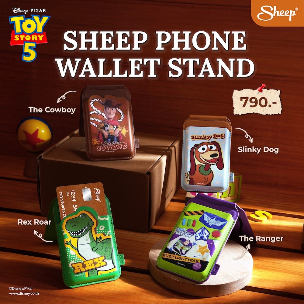 [MS Wallet Stand Toy Story 5]Toy Story 5 Collectionขาตั้งมือถือแบบแม่เหล็ก พับเก็บได้ตั้งแข็งแรง ที่ใส่บัตรแปะหลังมือถือ