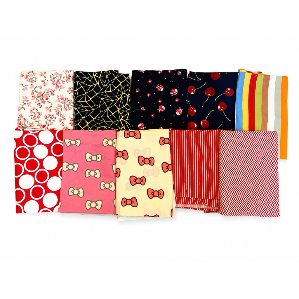ผ้าคอตตอนพิมพ์ลายแบ่งขาย 1-2 หลา [cotton 100%]