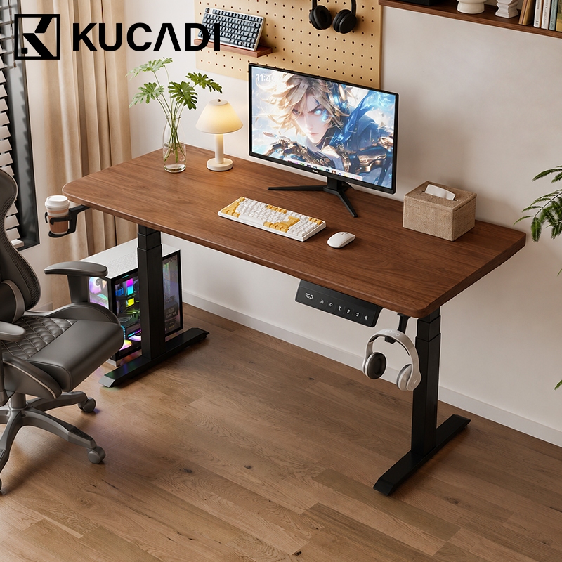 KUCADI โต๊ะปรับระดับไฟฟ้า โต๊ะคอม โต๊ะทำงานยืดหยุ่นไฟฟ้า ที่เหมาะสมต่อรูปร่างมนุษย์ ใช้ได้สำหรับการทำงาน