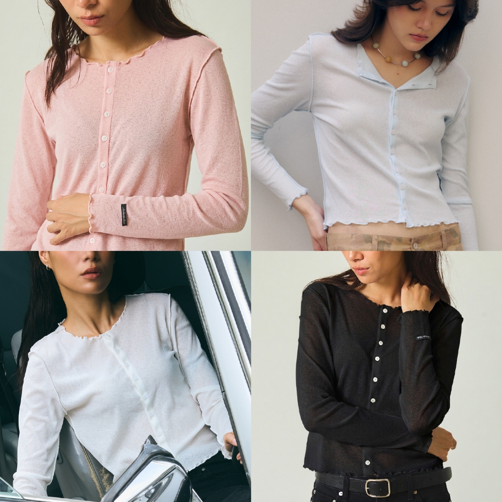 Madmatter - Buttonline L/S Tee เสื้อทำงาน