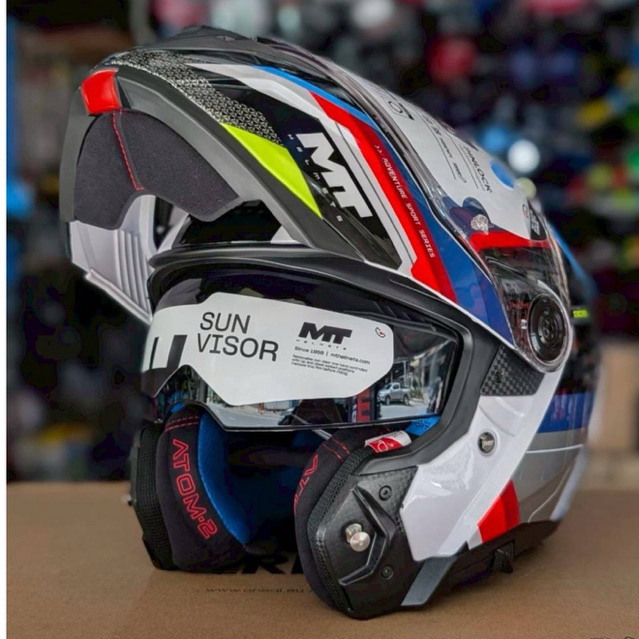 หมวกกันน็อคเต็มใบยกคาง MT ATOM 2SV