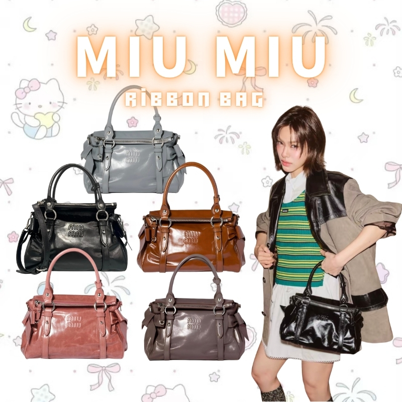 👜【สินค้าพร้อมส่ง】 MIU MIU  Mini Handbag กระเป๋าสะพายไหล่ กระเป๋า