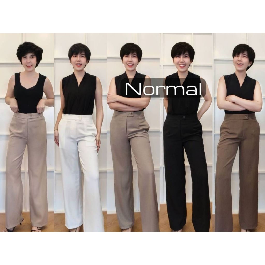 กางเกงขายาว รุ่น New Normal ทรงขากระบอกกลาง  แบรนด์ม๊าฟิตเปรี๊ยะ ขากระบอก ขาทรงตรง ผ้านุ่ม ทิ้งตัว