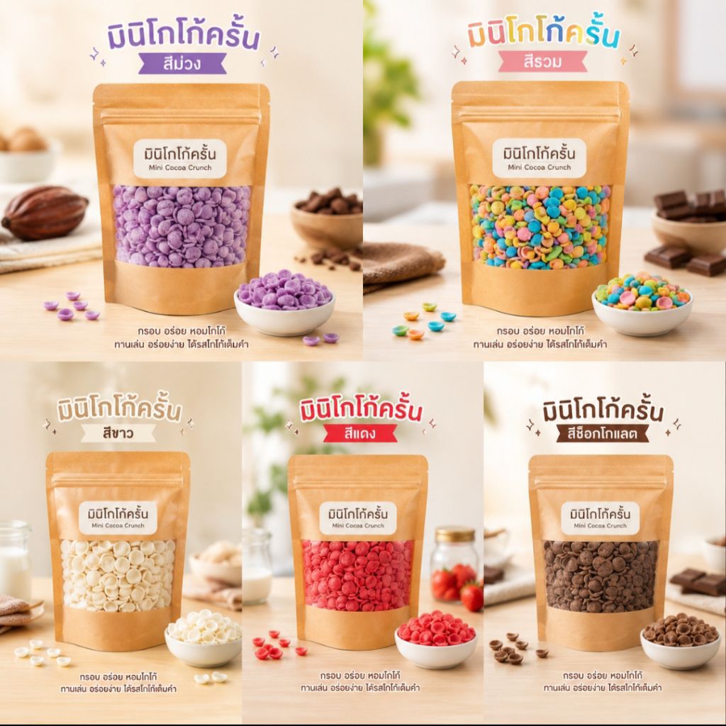 มินิโกโก้ครั้น Mini Cocoa Crunch  กรอบ อร่อย ทานเล่น ตกแต่งขนม