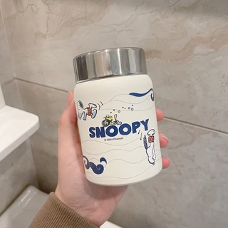 Snoopy แก้วกาแฟ สแตนเลส สแตนเลสSUS316L เคลือบเซรามิก 280ml. แก้วเก็บความเย็น เก็บได้ทั้งความร้อน แก้วเยติน่ารัก