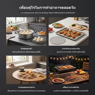 🚚ส่งจากประเทศไทย🚚 ตะแกรงย่างสแตนเลสแท้ ทรงกลมลวดหนา อุปกรณ์ปิ้งย่างอาหารในครัวเรือน
