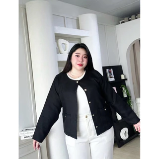 (T67ทวิต) เสื้อคลุมทวิตสำหรับสาวอวบ *มีซับใน อก 38-52 Lanastore ❌ไม่ต้องเผื่อไซส์นะคะ❌
