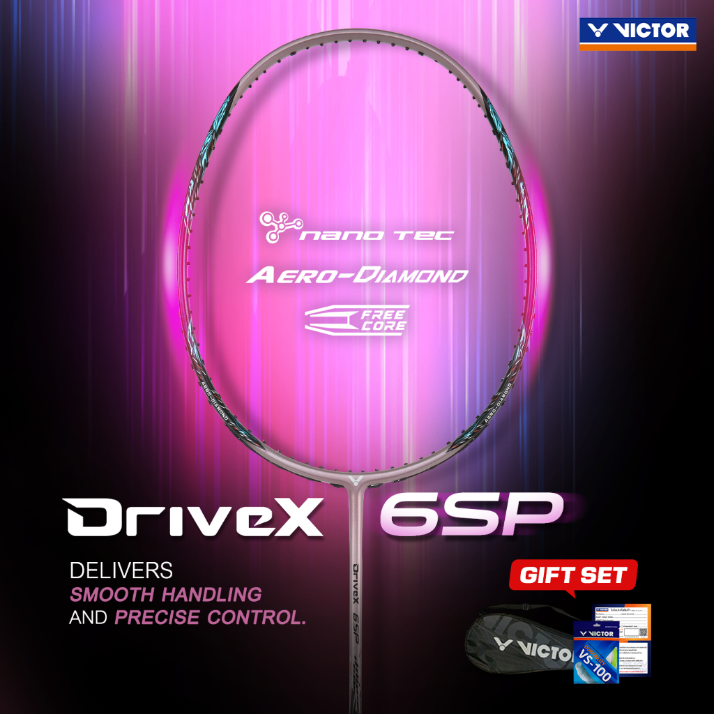 VICTOR ไม้แบดมินตัน รุ่น DX-6SP แถม เอ็นVS-100 + ซองตาข่าย (โปรดอ่านรายละเอียดก่อนสั่ง)