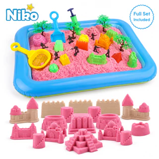 NIKO ชุดทรายมหัศจรรย์ สร้างปราสาทเด็ก ของเล่นทรายแม่พิมพ์ พร้อมถาดเล่น เสริมพัฒนาการเด็ก เล่นในบ้านได้