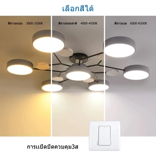 48W 60W 72W 84W ไฟเพดาน LED สร้างสรรค์ ไฟตกแต่งห้องนอน ไฟห้องนั่งเล่น แสง 3 โทน