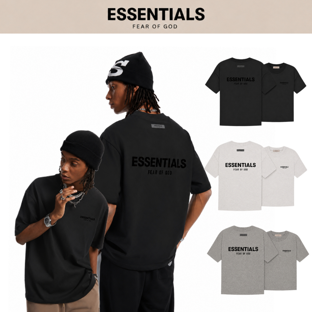 100% Authentic Fear of god Essentials SS22 T-shirt หลวม หลวม ยูนิเซ็กซ์