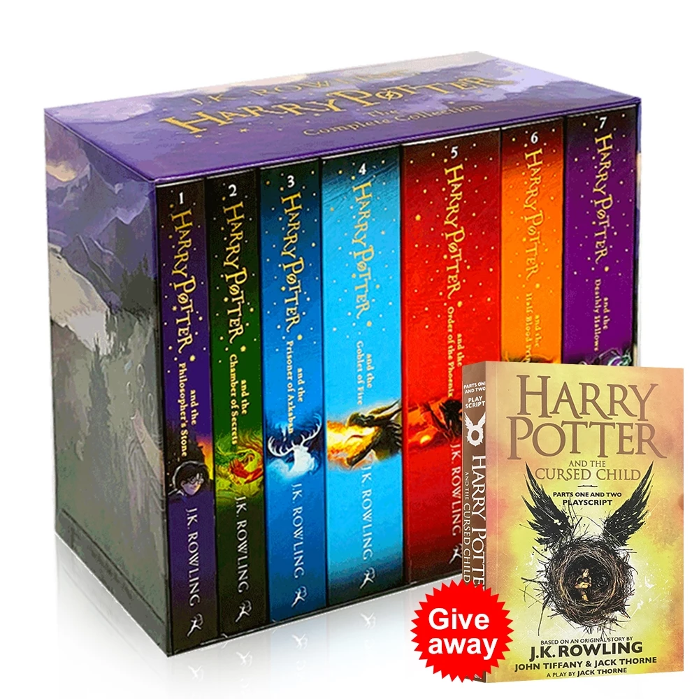 8 Books Harry Potter Book Set Story Reading Fantasy Novel for Kids Young Adults Educational Magical English Books
