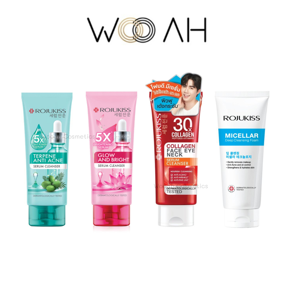 โฟมล้างหน้า Rojukiss Serum Cleanser / Micellar Deep Cleansing 100g/200ml คลีนเซอร์ VIT C/Collagen/Acne