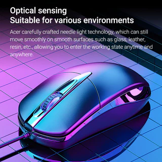 Acer M119 Wired Mouse เมาส์มีสาย USB เมาส์เงียบ 1000DPI เมาส์คอมพิวเตอร์ สำหรับ PC โน้ตบุ๊ก ทำงาน สำนักงาน เสียบใช้งาน