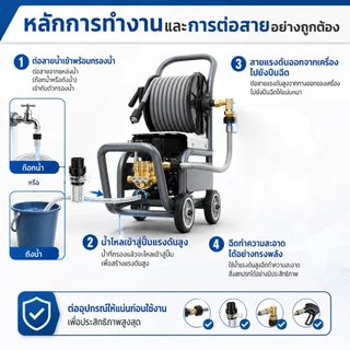 REAIM เครื่องฉีดน้ำแรงดันสูง 3000 บาร์ 5800 วัตต์ รุ่นท๊อป เครื่องใหญ่ มอเตอร์ทรงพลัง ดูดน้ำได้ด้วยตัวเอง
