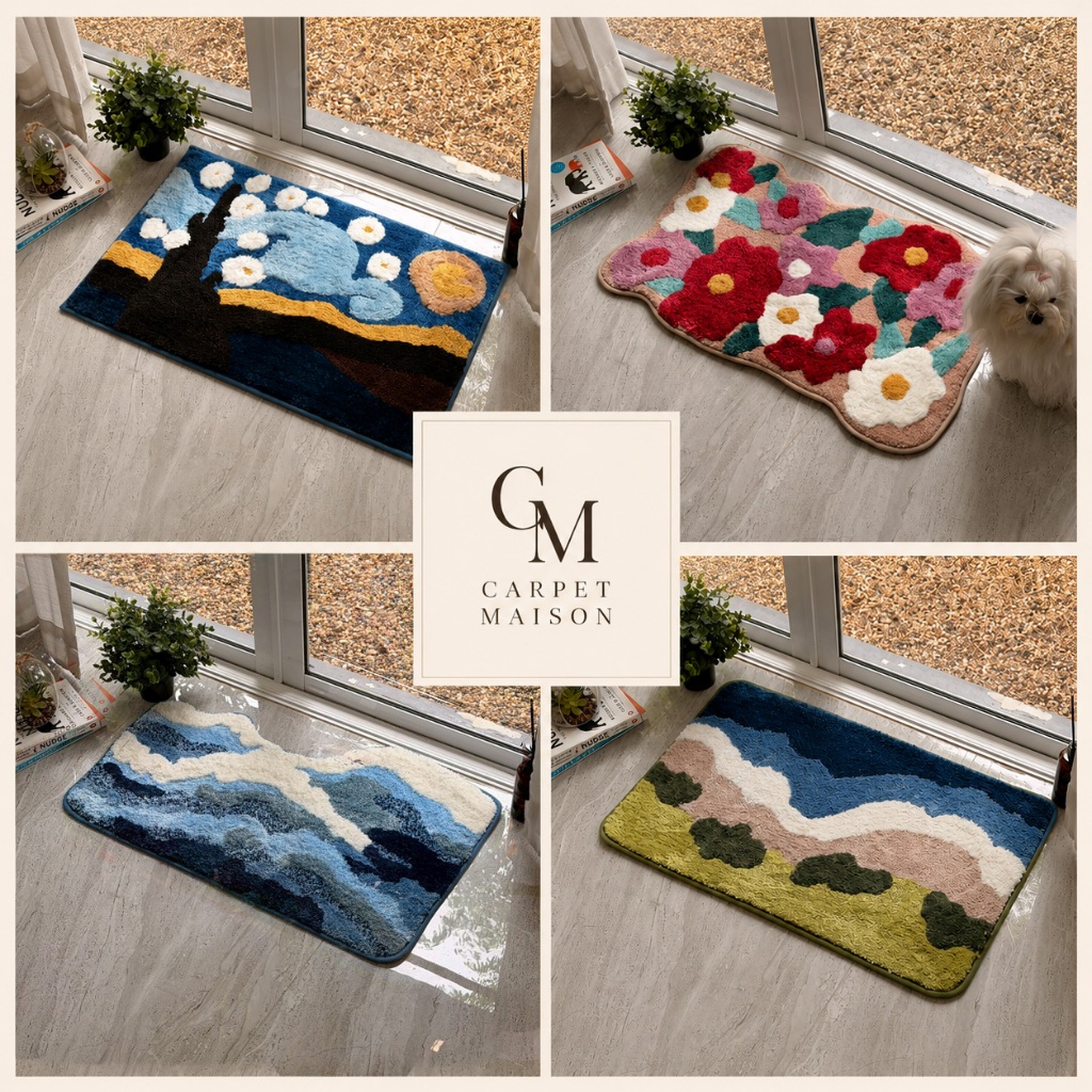 Carpet Maison พรมเช็ดเท้า The Nature Collection ขนาด 45 x 70cm ซักได้ แห้งไว มีกันลื่น