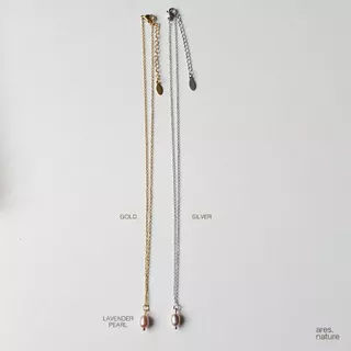 ares.nature - สร้อยไข่มุกแท้ classic pearl สร้อยพร้อมจี้ไข่มุกแท้ (stainless steel)