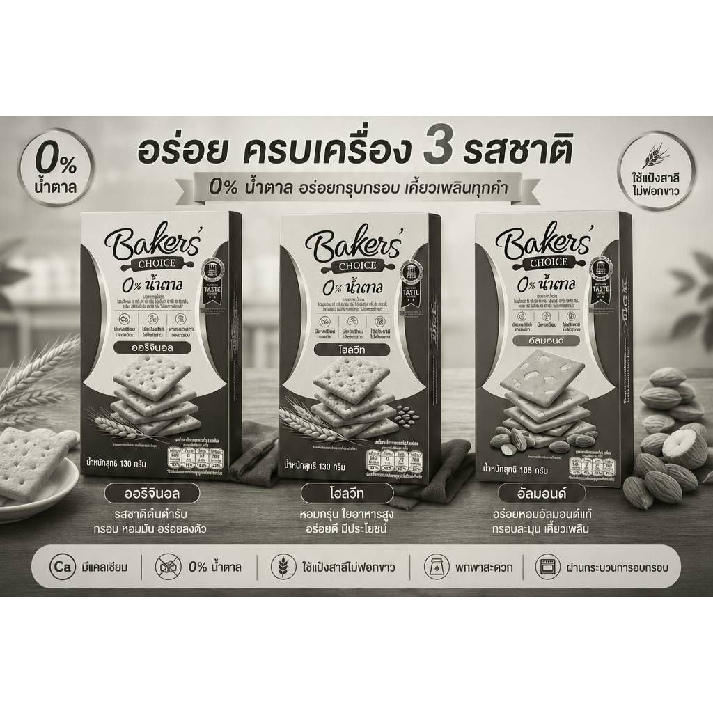 💙💚 Baker's Choice 0% น้ำตาล 2 รสชาติ 💚💙