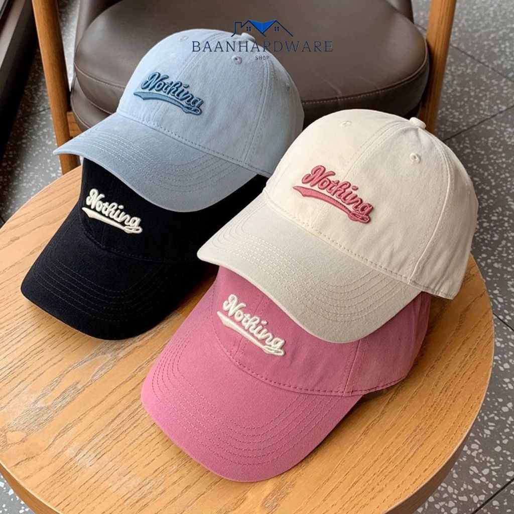 BAANHARDWARE หมวกแก๊ป NOTHING ปักโลโก้ เกาหลี Unisex ปรับสาย