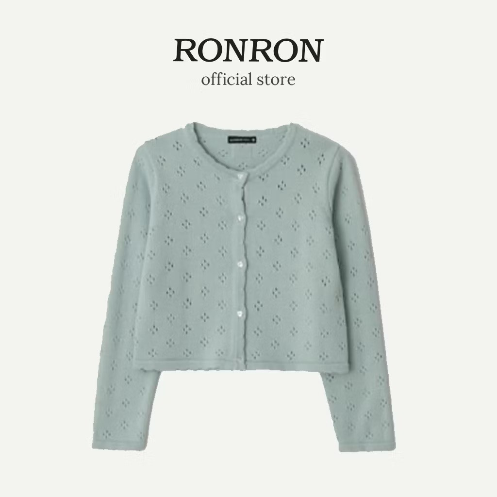ส่งต่อ ronron heart button scoth knite cardigan /mint