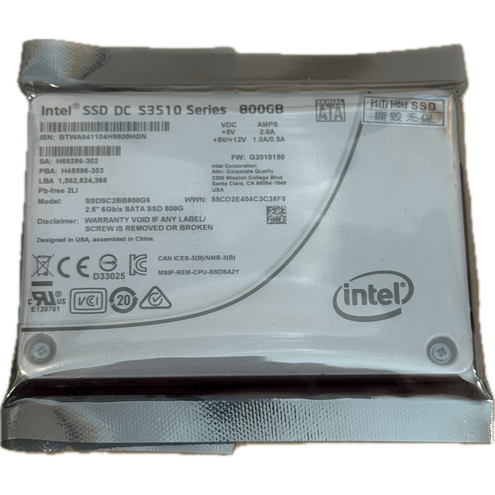 (ส่งฟรี) Harddisk Intel SSD 480GB 800GB SATA 6Gbps 2.5" Enterprise สินค้าใหม่ รับประกัน 1 ปี ออกใบกำกับภาษีได้