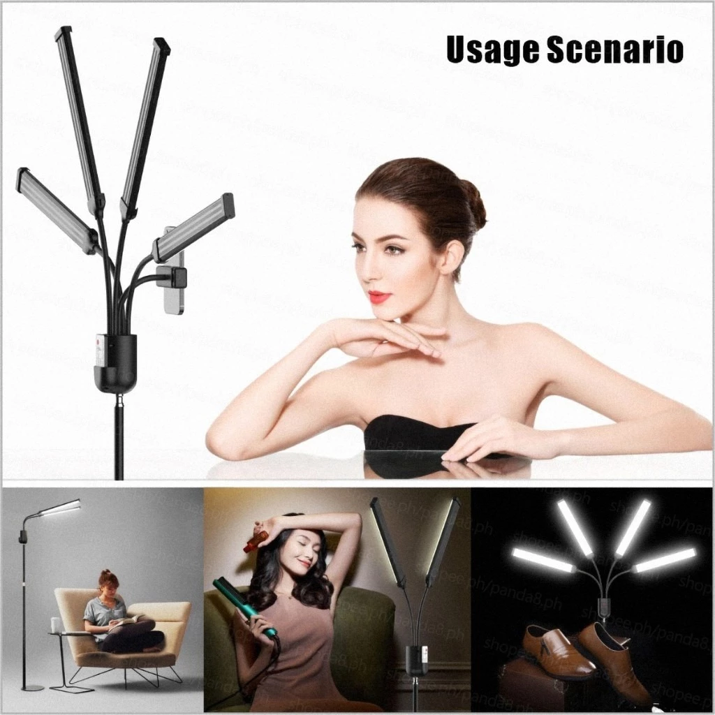 LED Makeup Light Live Streaming 2/4/6 Arm Photography Lamp thumbnail 3