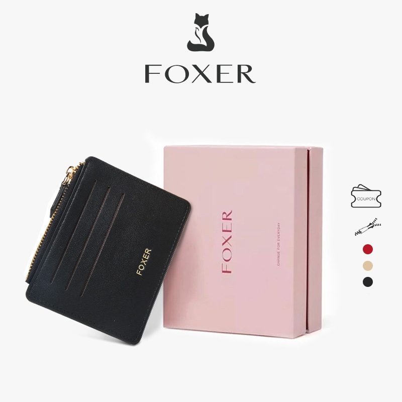 FOXER กระเป๋าสตางค์ผู้หญิงขนาดสั้น มีช่องใส่บัตรหลายช่อง ขนาดกะทัดรัด พกพาสะดวก ใช้งานได้หลากหลาย