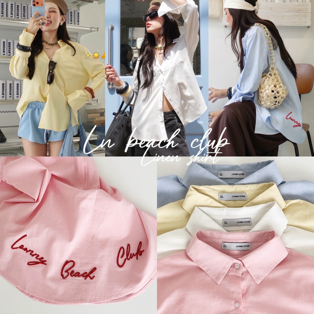 LOONNYSTORE เสื้อเชิ้ตผ้าลินิน รุ่น LN BEACH CLUB LINEN SHIRT
